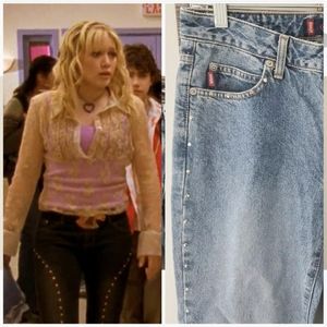 BONGO Vintage Y2K SZ 7 Stud Studded Flare Jeans Low Rise Lizzie Mcguire